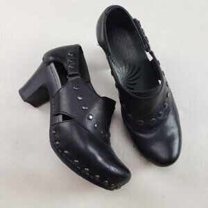 Dansko Ryder Studded Y2K Heel Womens 7.5-8 EU 38 Black Platform Chunky Clog